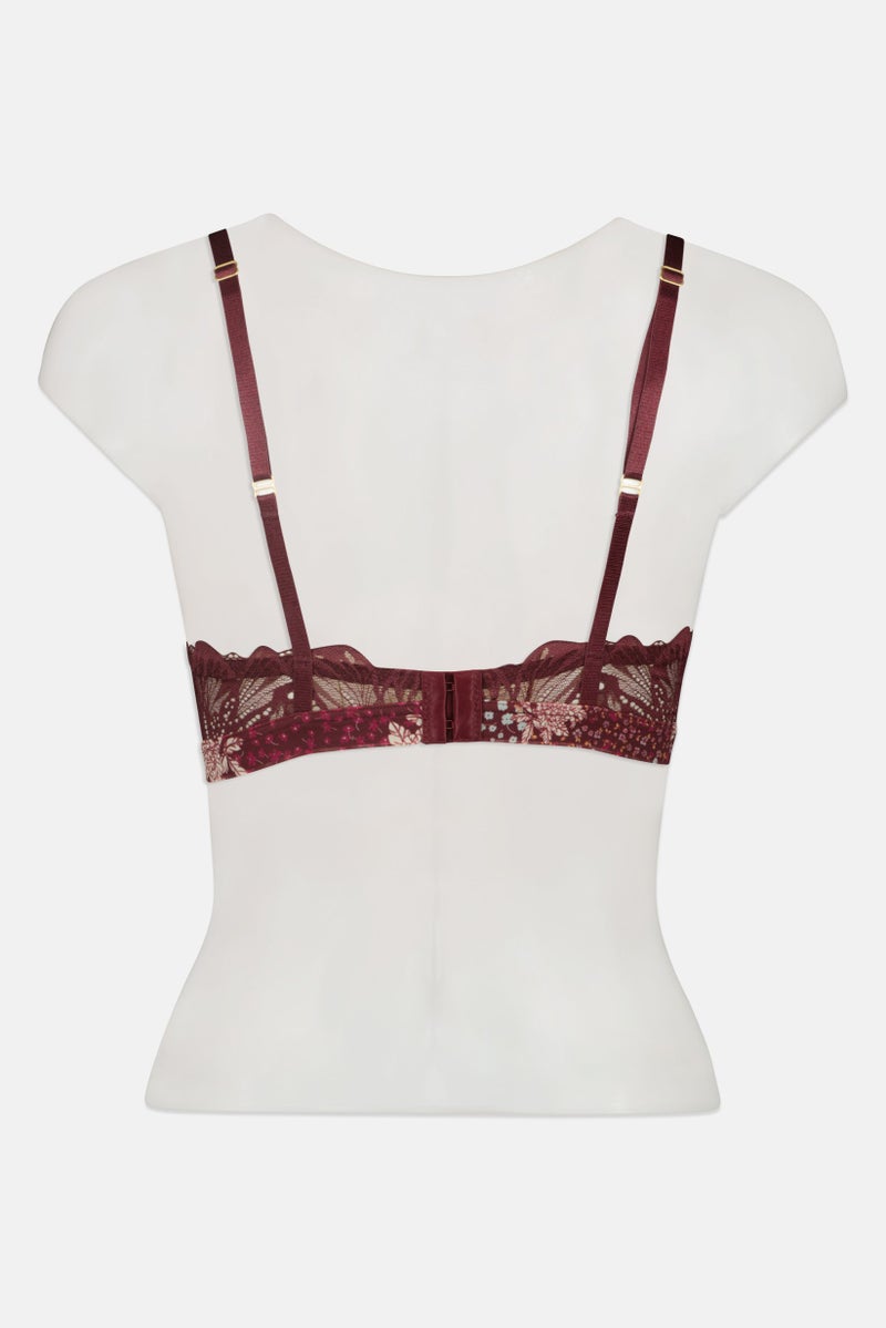 TRIUMPH Women Stripe Padded Non Wire Bra, Maroon - Image 3