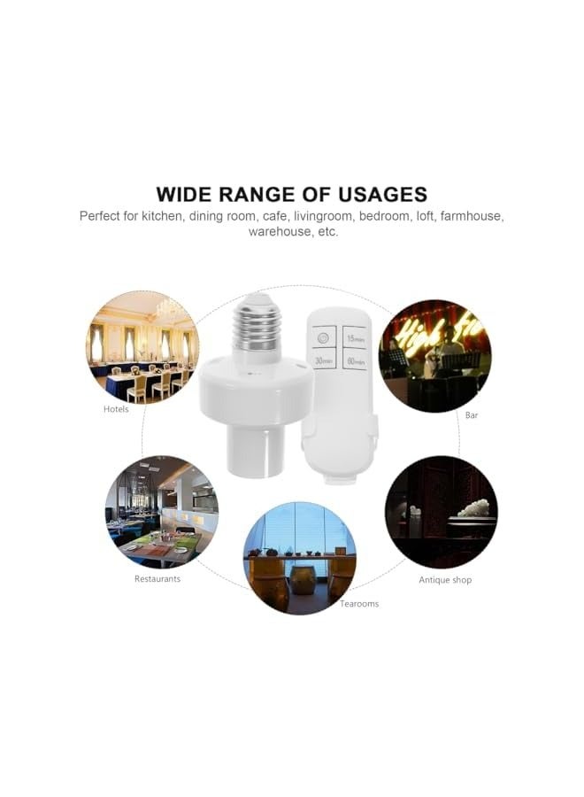erorex 3pcs Remote Control Light Socket E27 Bulb Base Remote Control Light Head Light Bulbs Bulb Remote Control Lamp Socket Wireless Light Switch for Lamps - Image 4