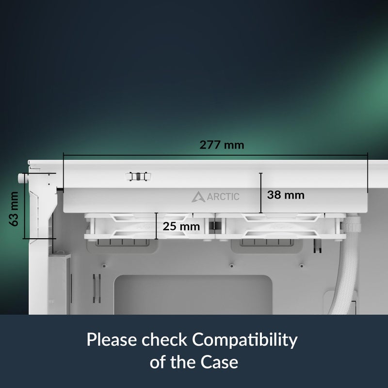 ARCTIC Liquid Freezer III Pro 240 A-RGB (White) - AIO CPU Cooler, 2 x 120 mm Water Cooling, 38 mm Radiator, PWM Pump, VRM Fan, AMD AM5/AM4, Intel LGA1851/1770 Contact Frame - White - Image 2