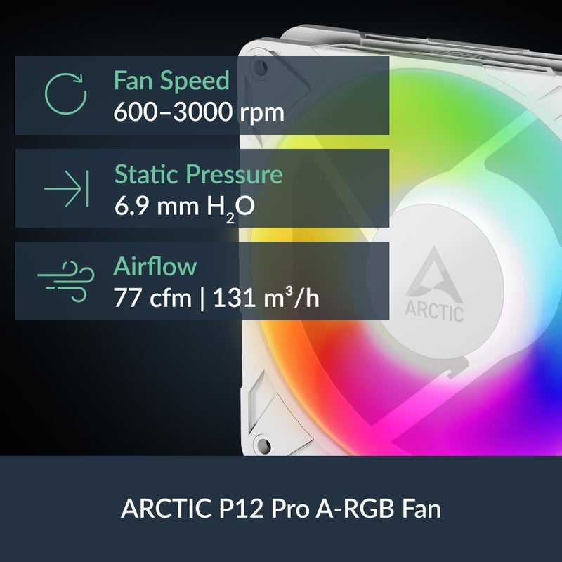 ARCTIC Liquid Freezer III Pro 240 A-RGB (White) - AIO CPU Cooler, 2 x 120 mm Water Cooling, 38 mm Radiator, PWM Pump, VRM Fan, AMD AM5/AM4, Intel LGA1851/1770 Contact Frame - White - Image 3
