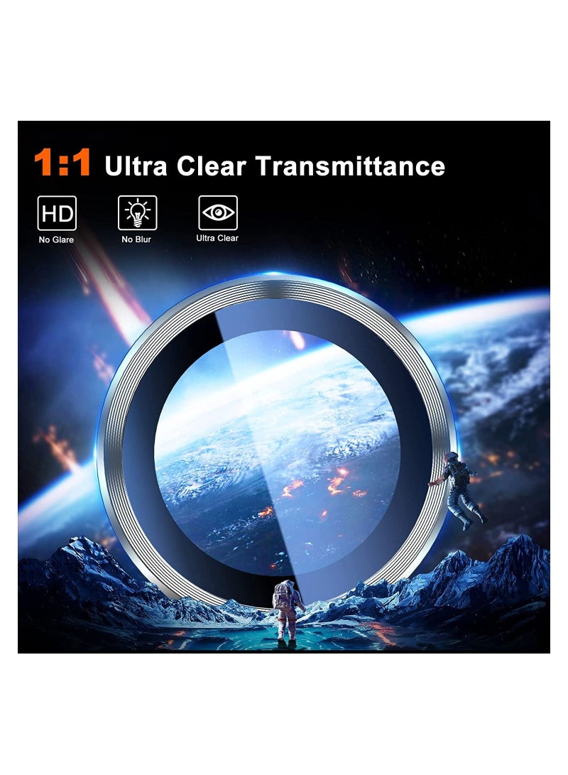 Wtech Premium Camera Lens Frame Tempered Glass Protector Aluminum Alloy Adhesive Coating For Samsung Galaxy S23 Plus 5G 2023 Silver - Image 5