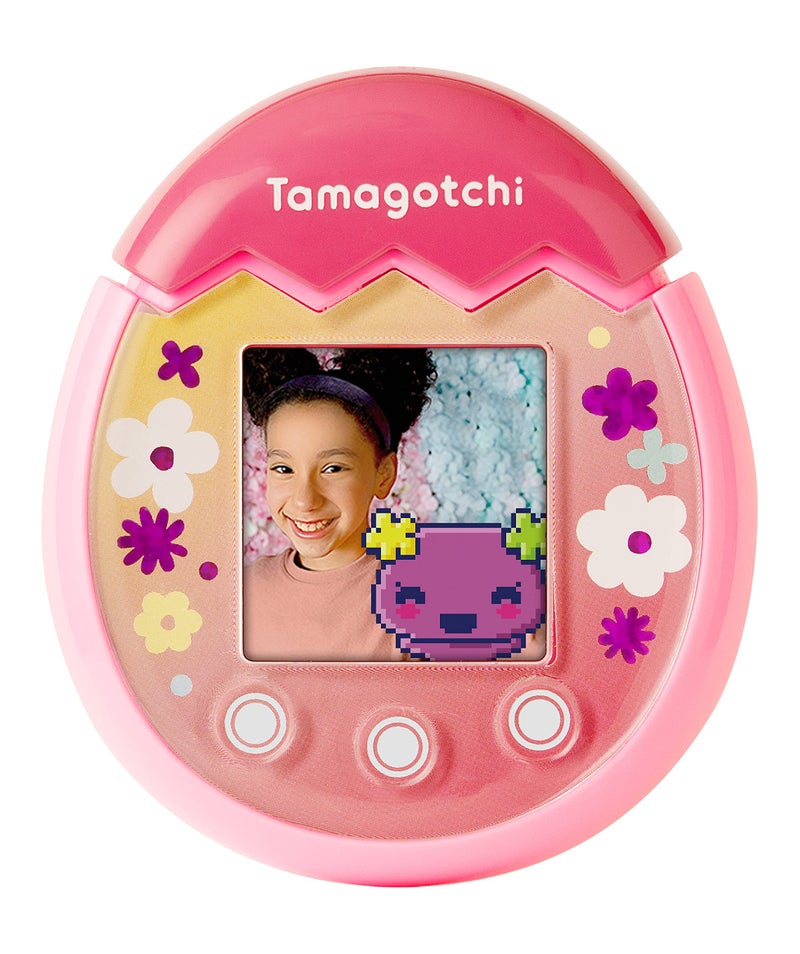 Bandai Tamagotchi 42901 Bandai Pix The Next Generation of Virtual Reality Pet with Camera  Games and Collectable Characters-Floral  Pink - Image 1