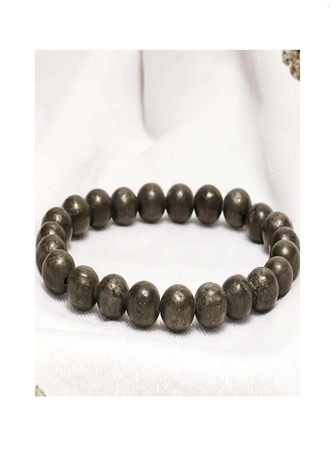 Pushkar Gems PYRITE Healing Crystal Gem Stone Crystal Bracelet - Original, 8 Mm, For Courage, Protector And Will Power - UNISEX - Image 2