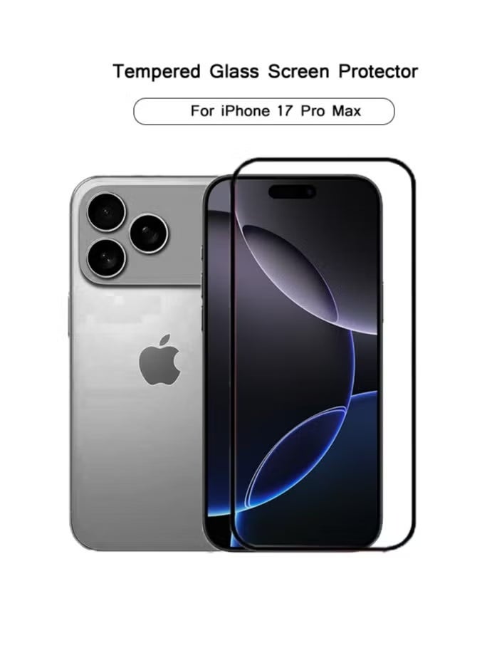 Tempered Glass Screen Protectors for iPhone 17 Pro Max – 9H Hardness, Ultra HD Clarity, Military-Grade Shockproof, Anti-Fingerprint, Scratch Resistant, Case-Friendly  – Clear - Image 1