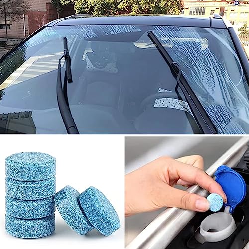 AUTOFRILL 10 Pcs Car Wiper Cleaning Tablets | Car Glass Cleaner Liquid Tablets | Windshield Washer Fluid Tablet for Car | Anti-Fog Water Repellent for Glass | Car Accessories Cleaning Tablet (10 Pcs) - Image 2