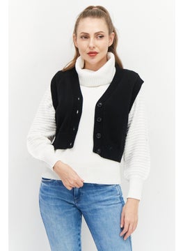 Women V-Neck Knitted Buttoned Vest, Black - pzsku/Z9C64A8AEE1B62BDE3794Z/45/_/1726109276/22386f98-00c7-4432-ae56-9c3aaabb3234