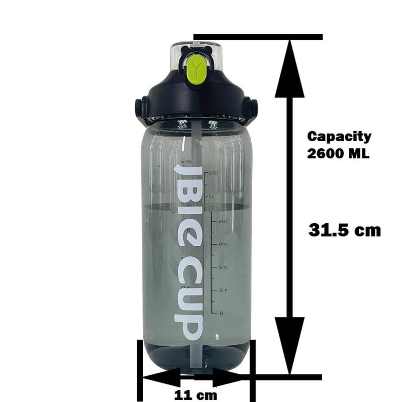 Delzon 26 LiterSports Water Bottle with Times to Drink and Straw Drinking Water Bottles BPAfree Water Bottle Multi color - Image 2