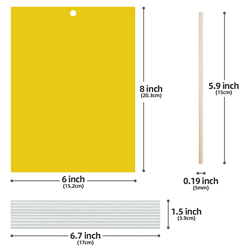 Kensizer 10-Pack Fruit Fly Trap, Yellow Sticky Gnat Trap Killer for Indoor/Outdoor Flying Plant Insect Like Fungus Gnat, Whiteflies, Aphids, Leaf Miners - 6x8 in, Twist Ties Included - Image 3