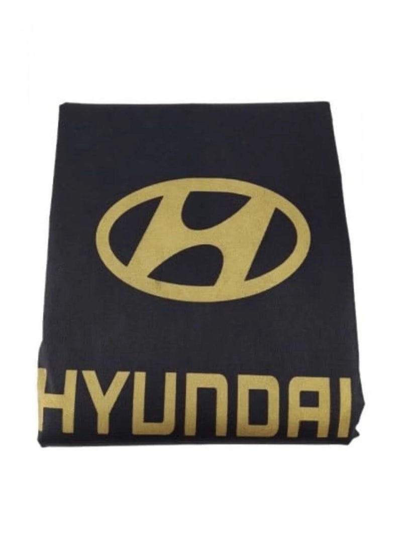 هيونداي أغطية مقاعد سيارة هيونداي، قطعتين، للسائق والراكب لون أسود - Image 1