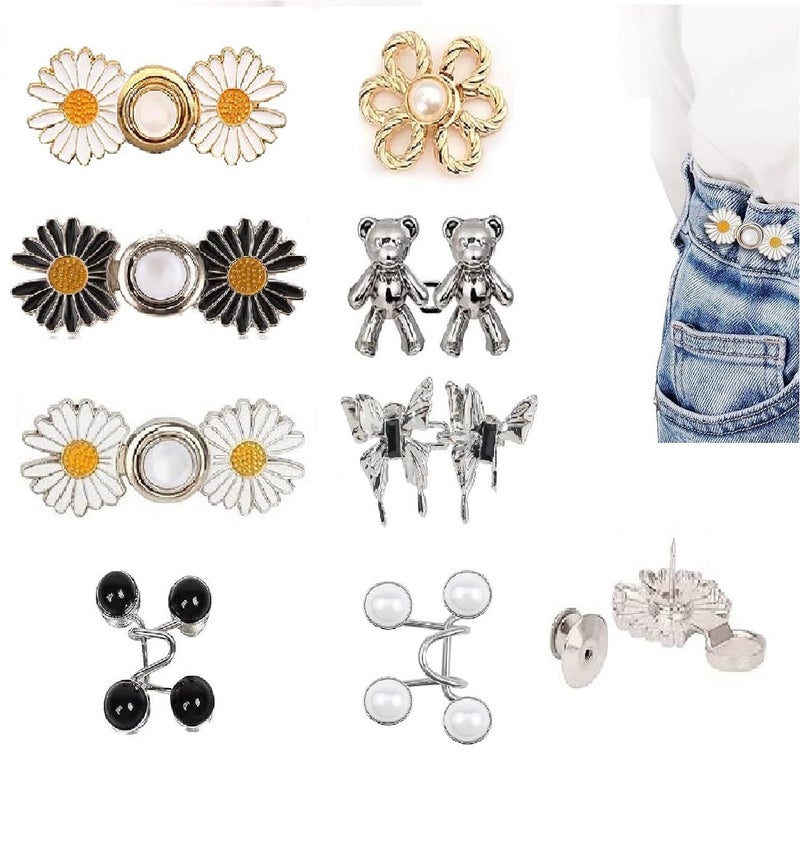 YEKDA Denim Button Kit – 8 PCS Assorted Jeans Buttons for Quick Fix & DIY Adjustment – No-Sew Snap-On Metal Buttons for Pants, Skirts, Shorts – Easy Waist Size Control - Image 1