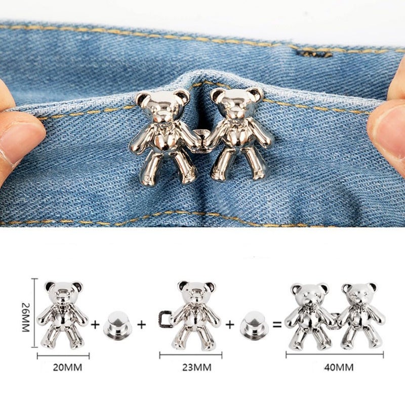 YEKDA Denim Button Kit – 8 PCS Assorted Jeans Buttons for Quick Fix & DIY Adjustment – No-Sew Snap-On Metal Buttons for Pants, Skirts, Shorts – Easy Waist Size Control - Image 5