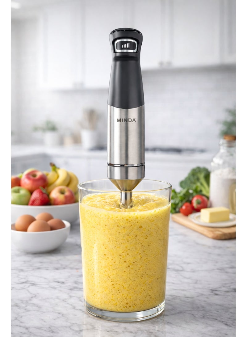 Minda Hand Blender 1000W Powerful Motor – Stainless Steel Blade Stick Blender, One-Touch Control, Lightweight & Compact Design – Ideal for Smoothies, Shakes, Baby Food, Soups & Sauces - Image 2