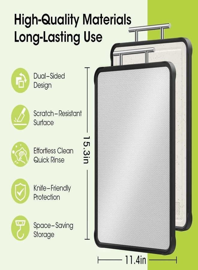 Faryuan Dishwasher Safe 316 Stainless Steel Cutting Board for kitchen, Double-Sided Pure 316/Wheat Straw PP, Scratch-Resistant Chopping Board with Juice Groove&Grinding Area, Easy to Clean Large Size 16"*11" - Image 5
