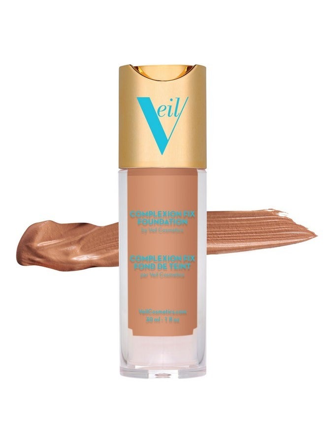 Veil Cosmetics Veil Cosmetics Complexion Fix Liquid Foundation - Buildable Coverage - Water-Resistant, Hypoallergenic, Oil-Free, Cruelty-Free & Vegan - Lightweight & Brightening - Long Lasting (3N Medium Neutral)  - Image 1