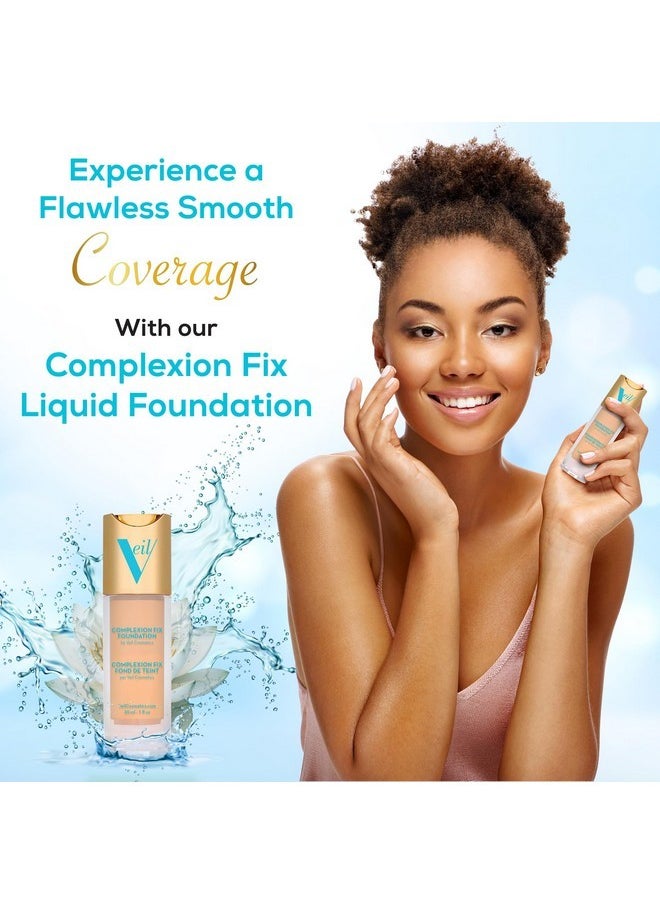 Veil Cosmetics Veil Cosmetics Complexion Fix Liquid Foundation - Buildable Coverage - Water-Resistant, Hypoallergenic, Oil-Free, Cruelty-Free & Vegan - Lightweight & Brightening - Long Lasting (3N Medium Neutral)  - Image 3