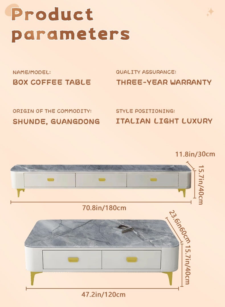 Generic Light Luxury Glass Tea Table Simple Small Family Living Room Modern Square Storage Tea Table Soft Bag TV Cabinet Combination  - Image 4