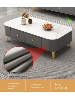 Generic Light Luxury Glass Tea Table Simple Small Family Living Room Modern Square Storage Tea Table Soft Bag TV Cabinet Combination  - Image 5