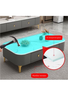 Generic Light Luxury Glass Tea Table Simple Small Family Living Room Modern Square Storage Tea Table Soft Bag TV Cabinet Combination  - Image 4