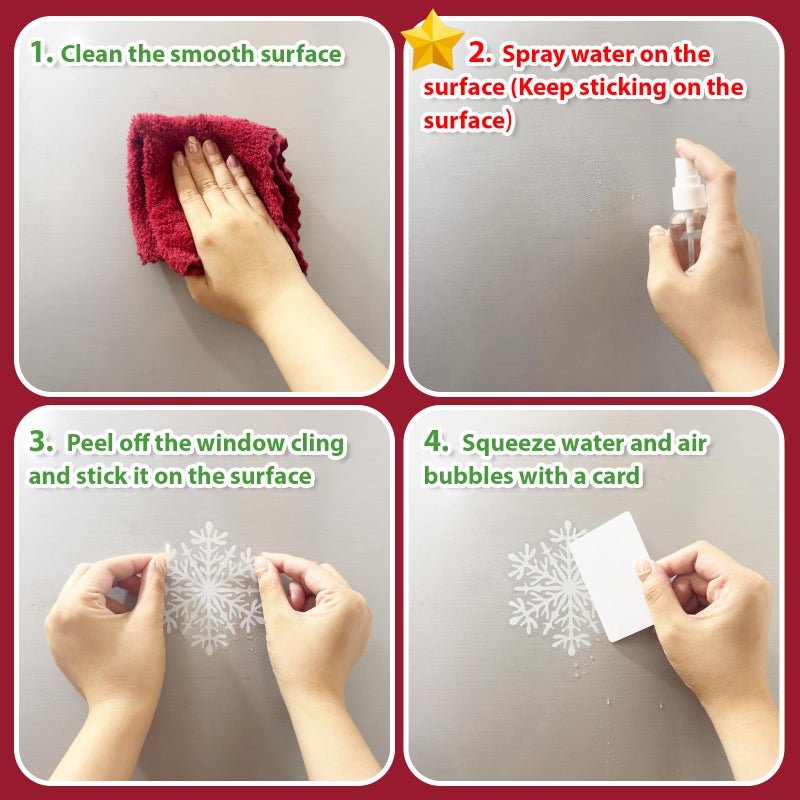 Newmiao 438Pcs Snowflake Window Cling Stickers For Christmas Decorations  10 Sheets Christmas Window Clings Of Different Shapes Xmas Decals For Glass Home Decor Indoor And Outdoor Party Supplies - Image 3