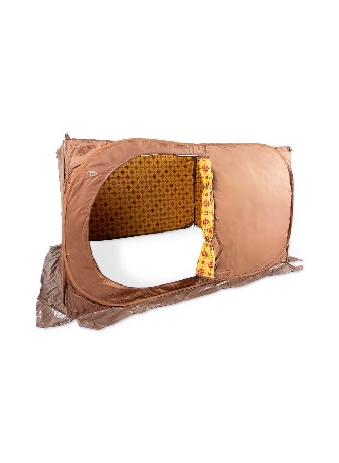 AL RIMAYA Al_Rimaya Folding Wind Screen | Durable Outdoor Shelter with Fiberglass Frame & 210D Oxford Fabric, 250x250x145 cm – Brown & Yellow - Premium Tent Accessories for Performance, Durability and Everyday Use - Image 2