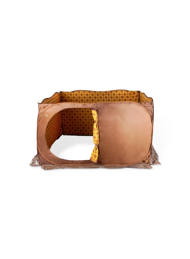 AL RIMAYA Al_Rimaya Folding Wind Screen | Durable Outdoor Shelter with Fiberglass Frame & 210D Oxford Fabric, 250x250x145 cm – Brown & Yellow - Premium Tent Accessories for Performance, Durability and Everyday Use - Image 3