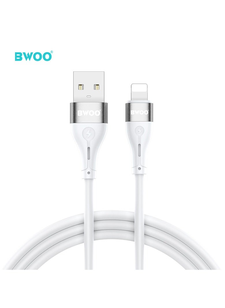 BWOO Usb-A To Lightning Charging Data Cable White - Image 1