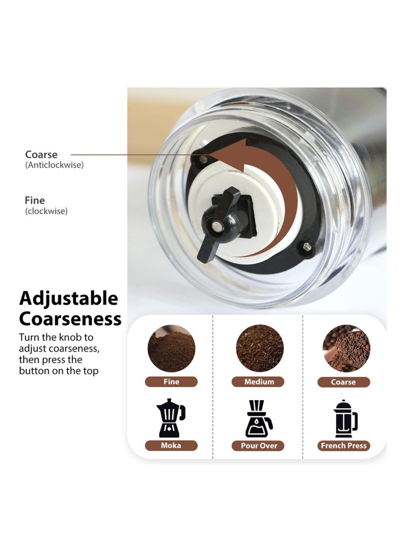 عام مطحنة قهوة كهربائية، صانعة قهوة محمولة لكوب واحد مع كوب سفر معزول، مطحنة حبوب قهوة مدمجة مع إعدادات طحن متعددة وفلاتر للسفر/التخييم/الإسبريسو/التحضير بالتنقيط/التصفية - Image 3