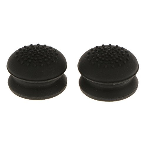 Ambertown 2 x Analog Gamepad Raised Antislip Thumb Stick Grips Thumbsticks Joystick Cap Cover for PS4, PS3, Xbox 360, Xbox One Controller (Black) - Image 1