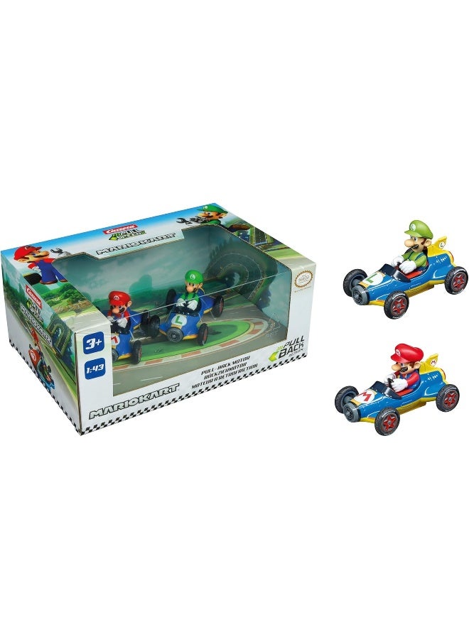 Carrera Pull & Speed Mario Kart Mach 8 Twin Pack, Mario & Luigi I 1:43 Scale I 15813018 - Image 1