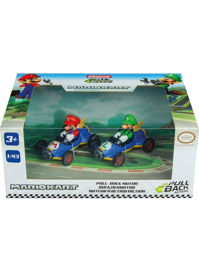 Carrera Pull & Speed Mario Kart Mach 8 Twin Pack, Mario & Luigi I 1:43 Scale I 15813018 - Image 2