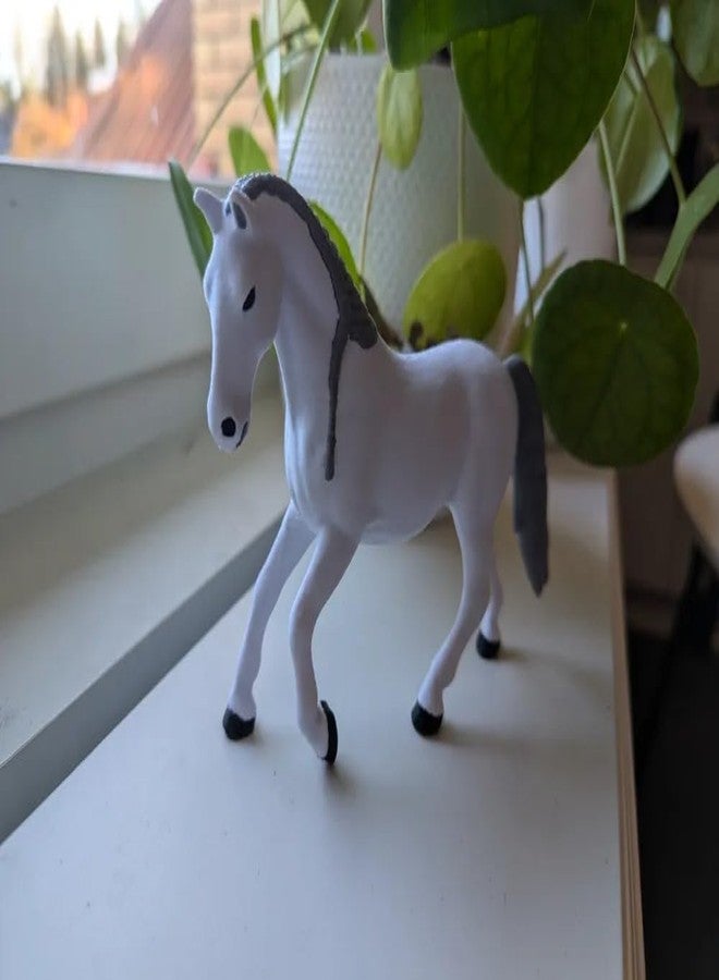 Beoals Realistic Toy Horse Figures - Set of White Stallion Animal Toys for Kids - Farm Animal Playset - Educational & Decorative Figurines - Image 1