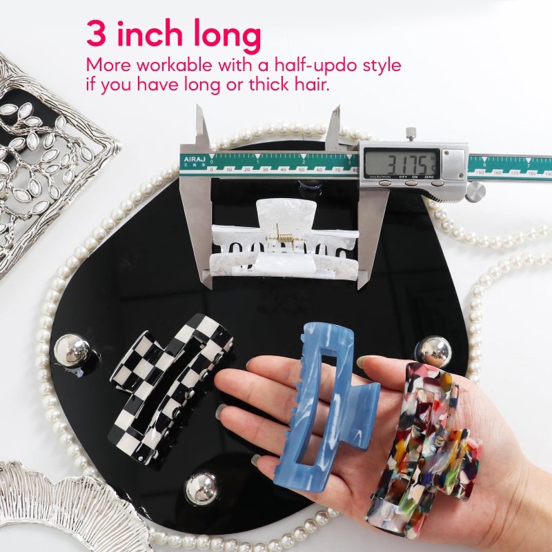 StarSide 8-Pack Medium Acrylic Butterfly Hair Clips - Leopard Print, Non-Slip Strong Hold for Women and Girls - Image 4