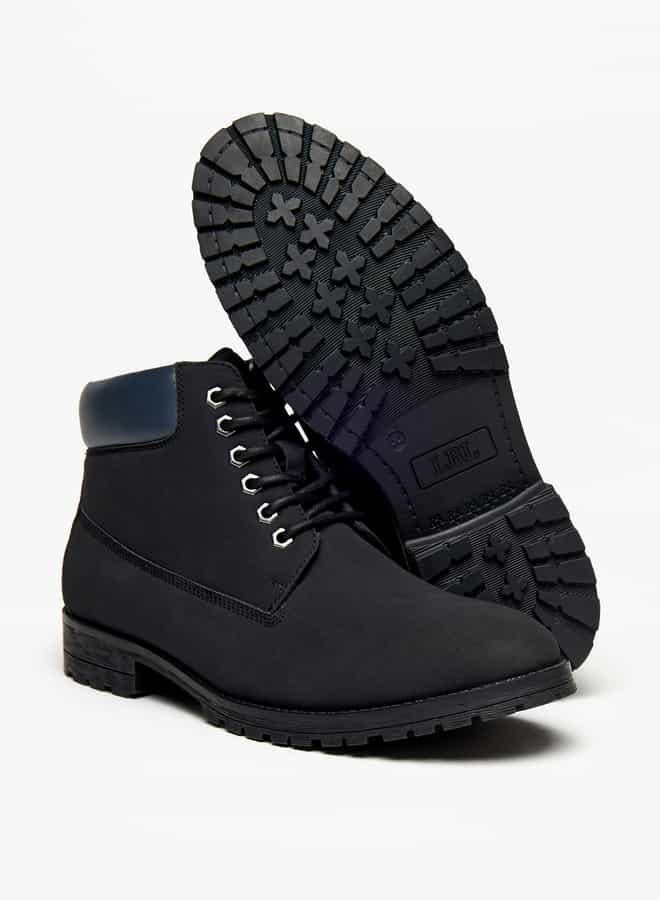 LBL by Shoexpress Men Solid Chukka Boots with Zip Closure - Image 4