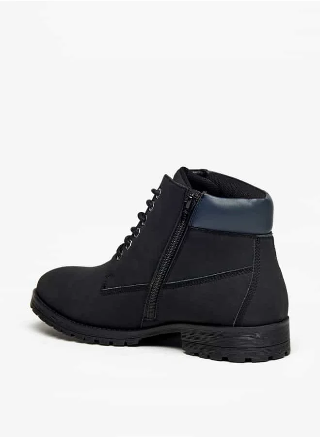 LBL by Shoexpress Men Solid Chukka Boots with Zip Closure