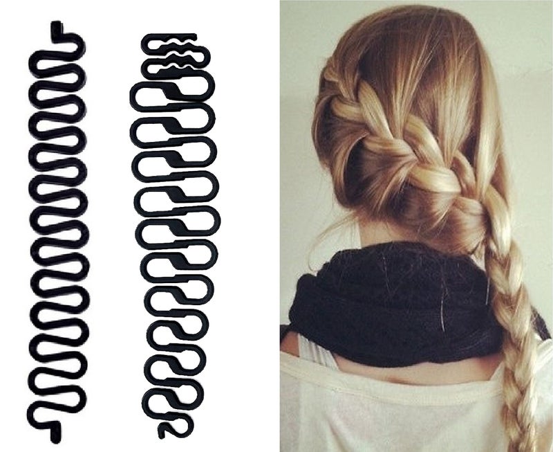 Out of the Box Out Of Box 2 Pieces French Hair Braid Tool Magic Twist Styling Holder Clip Roller Hook (Black) - Image 5