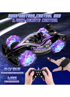 Generic Remote Control Car, Hand Gesture Sensing RC Stunt Car with Light Spray & Sound, 2.4Ghz 360° Rotation 4WD RC Drift Car High Speed RC Race Car, Electric Rechargeable RC Cars for Teens and Adults  - Image 3