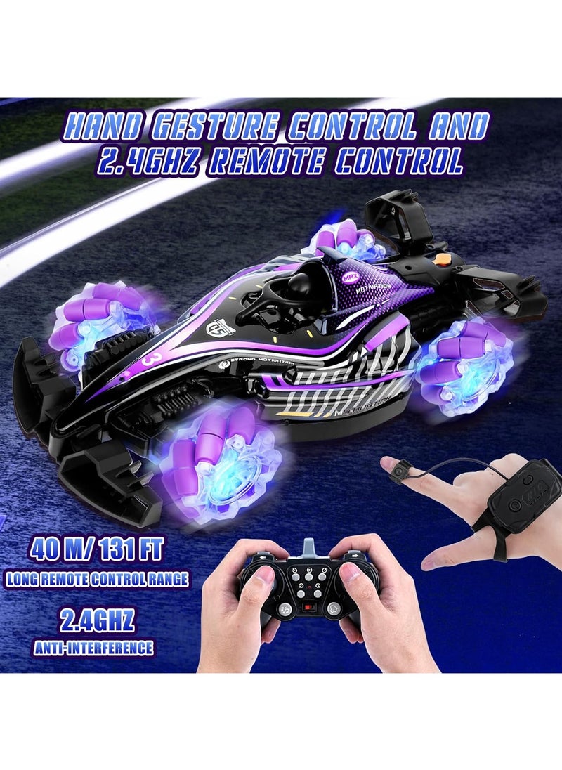 Generic Remote Control Car, Hand Gesture Sensing RC Stunt Car with Light Spray & Sound, 2.4Ghz 360° Rotation 4WD RC Drift Car High Speed RC Race Car, Electric Rechargeable RC Cars for Teens and Adults  - Image 3