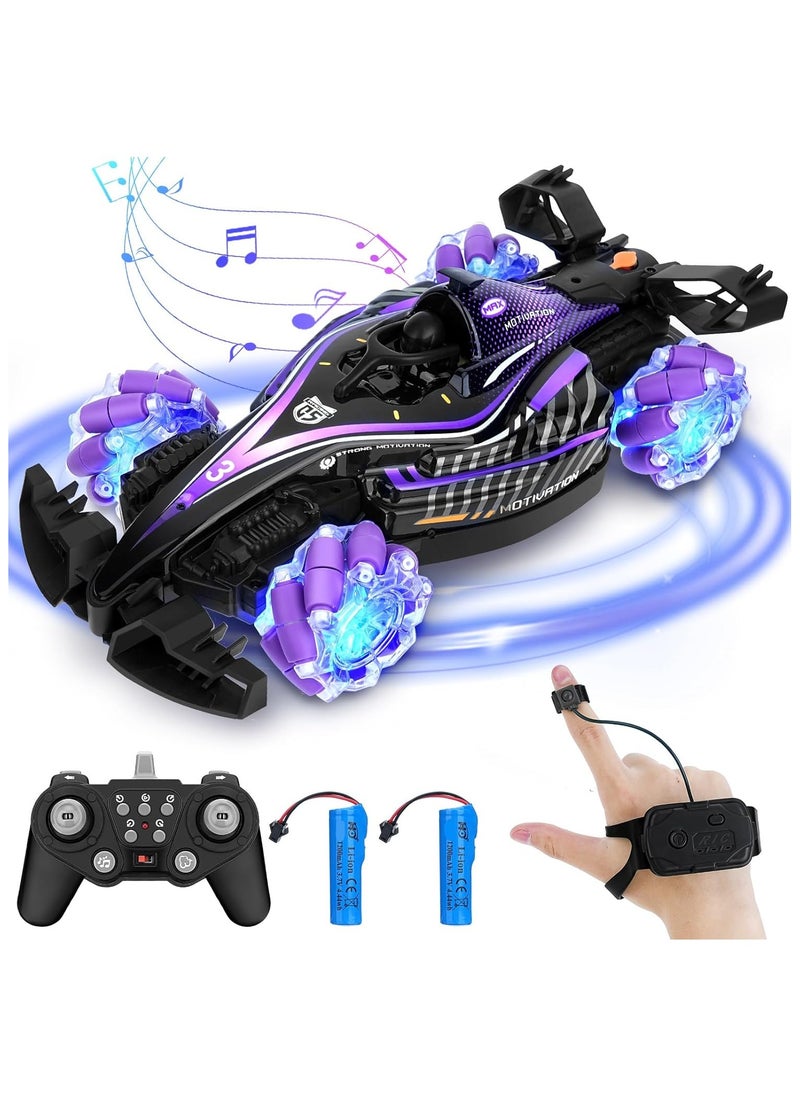 Generic Remote Control Car, Hand Gesture Sensing RC Stunt Car with Light Spray & Sound, 2.4Ghz 360° Rotation 4WD RC Drift Car High Speed RC Race Car, Electric Rechargeable RC Cars for Teens and Adults  - Image 1