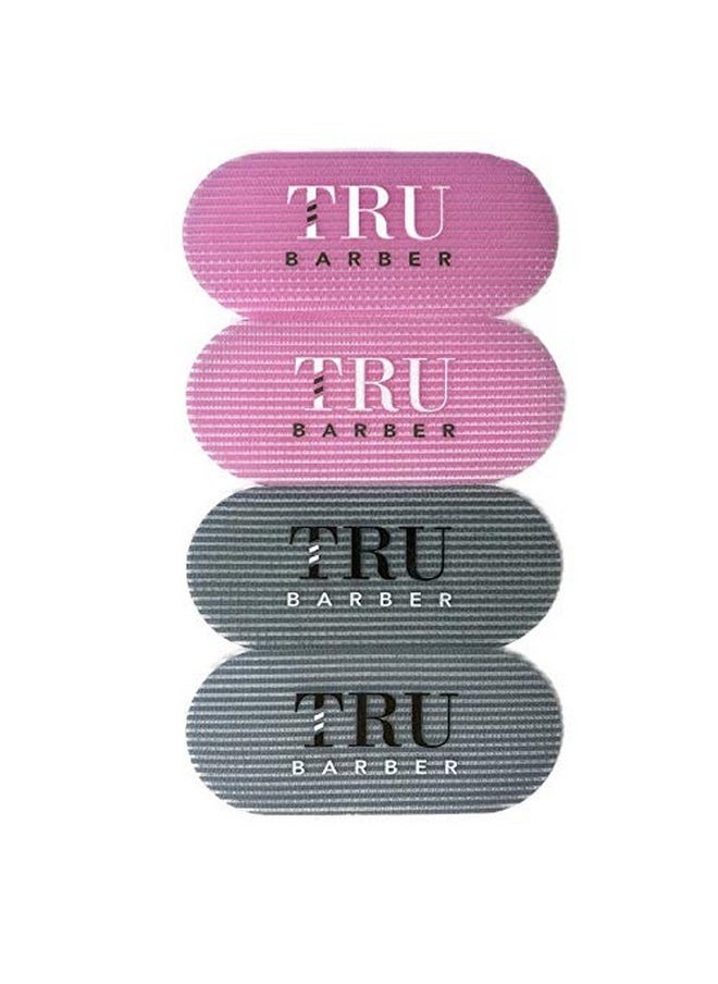 TRU BARBER - Hair Grippers ® 2 Colors Bundle Pack 4 Pcs For Men And Women Salon And Barber Hair Clips For Styling Hair Holder Grips (Gray/Pink). - Image 1
