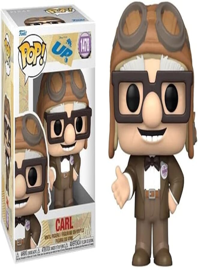 Funko Old Carl with Aviator Hat + Pop Protector: Up Movie Pop! Disney Pixar Vinyl Figure (Gift Set Bundled with ToyBop Brand Box Protector Collector Case)