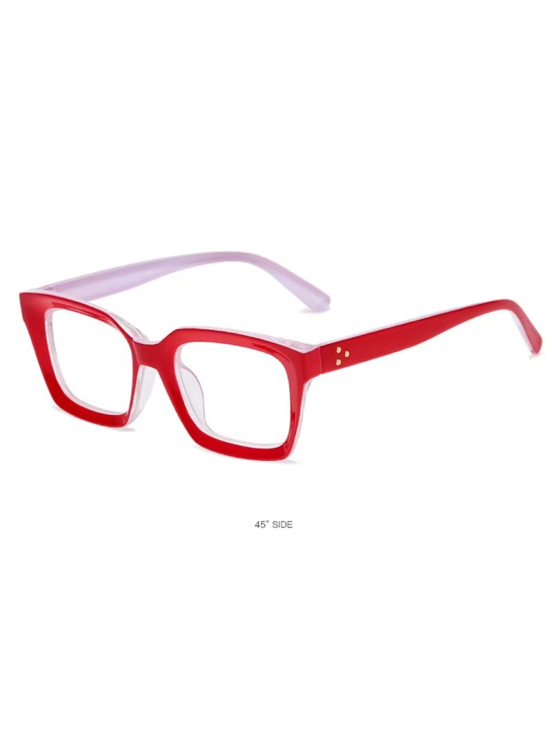 بوما للبصريات +2.50نظاراه قراءة نسائي، نظارات قراءه طبيه مكبرة لتصحيح ضعف النظر  مع تقدم العمر ،لون الإطار جريء عدسات مضادة للتعب والضوء الأزرق، تصميم خفيف الوزن ،حمايه شاشة كمبيوتر  وحجب الضوء الأزرق ورؤية واضحة للقراءة - Image 1