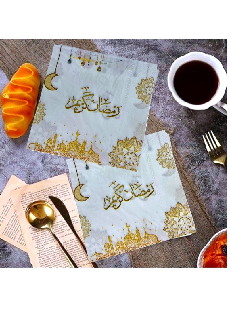 Boxwoods 100 Pcs of Ramadan kareem Printed Napkins - Image 1