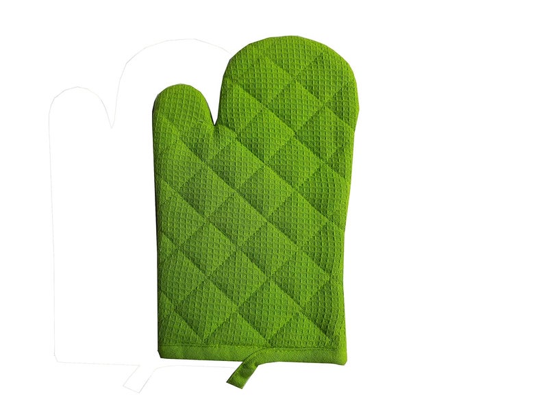 TIDY Green Colour Cotton Micro Oven Hand Glove Pack of 2PCS - Image 2