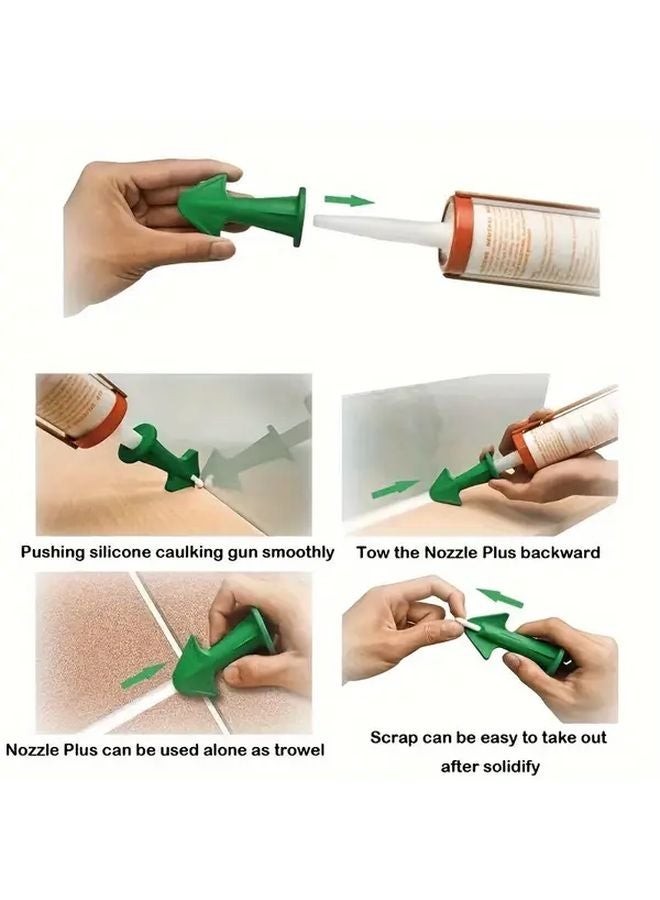 Green Plastic Grout Sealant Applicator Nozzles 3pcs Durable Tool for Epoxy Tile Joints Floor Cleaning - Image 5
