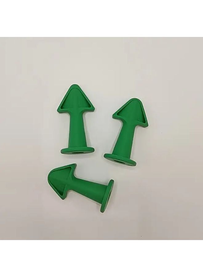 Green Plastic Grout Sealant Applicator Nozzles 3pcs Durable Tool for Epoxy Tile Joints Floor Cleaning - Image 1