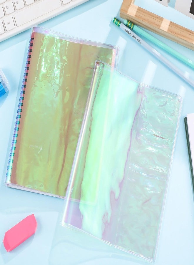 Feifeiya 2 Pcs A5 Jelly Cover for Week Planner Transparent Handmade Holographic Jelly Planner Cover for Journal and Notebooks - Image 1