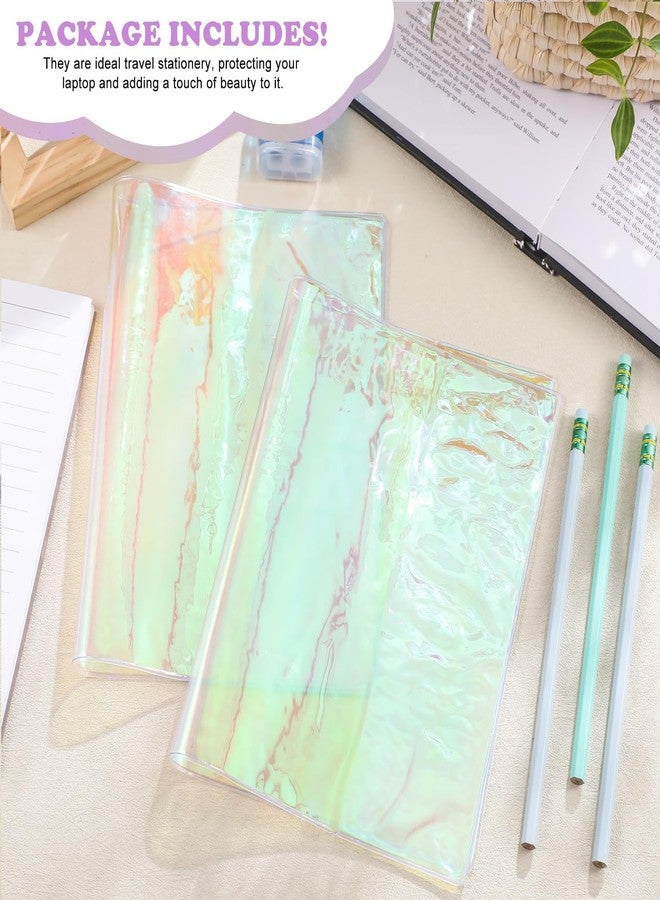 Feifeiya 2 Pcs A5 Jelly Cover for Week Planner Transparent Handmade Holographic Jelly Planner Cover for Journal and Notebooks - Image 4