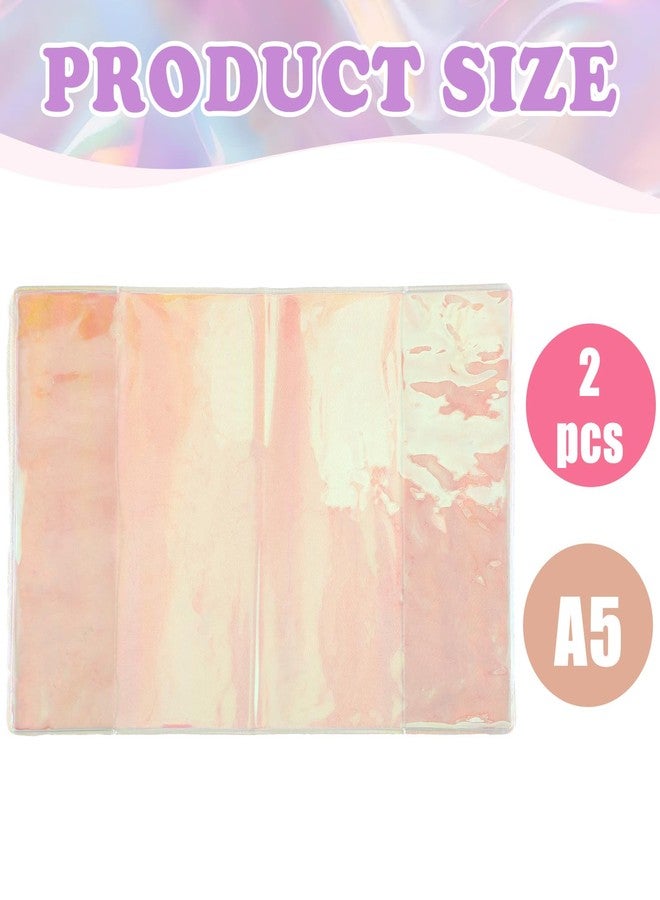 Feifeiya 2 Pcs A5 Jelly Cover for Week Planner Transparent Handmade Holographic Jelly Planner Cover for Journal and Notebooks - Image 2