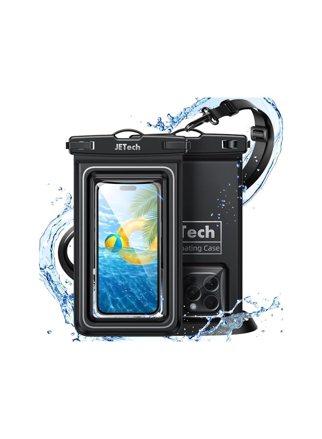JETech Floating Waterproof Phone Pouch, Water Proof Case for iPhone 15 14 13 12 Pro Max Plus, Samsung Galaxy S24 S23 S22 Ultra and Others up to 7 Inch, IPX8 Dry Bag with Lanyard, 2 Pack - Image 1