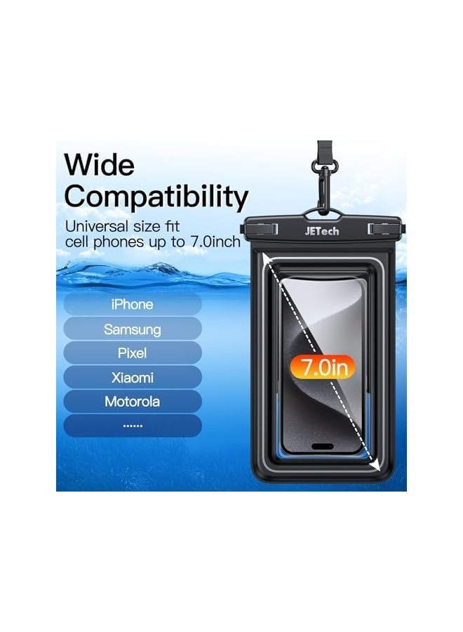 JETech Floating Waterproof Phone Pouch, Water Proof Case for iPhone 15 14 13 12 Pro Max Plus, Samsung Galaxy S24 S23 S22 Ultra and Others up to 7 Inch, IPX8 Dry Bag with Lanyard, 2 Pack - Image 2